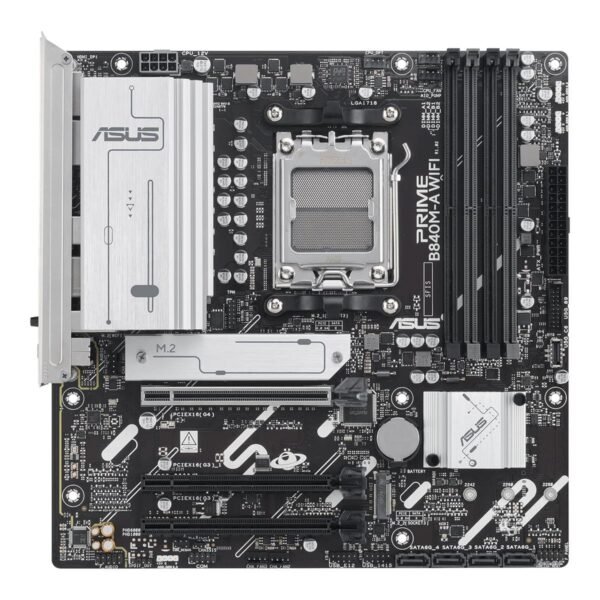 Asus Prime B840M-A WiFi-CSM Motherboard, AMD Ryzen 9000 & 8000 & 7000 Series Desktop Processors 4 x DIMM Slots, Max. 192GB, DDR5 - Image 3