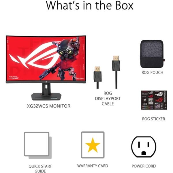 Asus Rog Strix XG32WCS - 180Hz 2K 1440p WQHD VA 32" Type-C Curved Gaming Monitor - Image 5