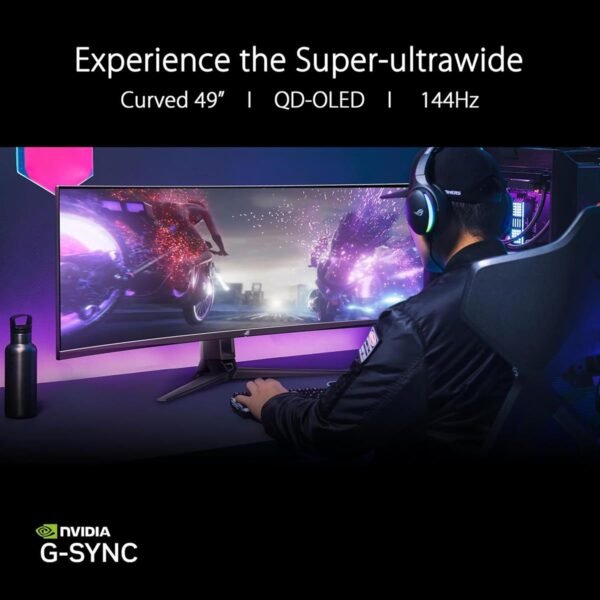 Asus Rog Swift OLED PG49WCD - 144Hz 1440p DQHD VA 49" Curved Gaming Monitor - Image 3