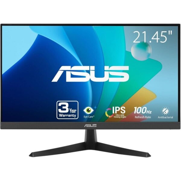 Asus VY229HF 22” Eye Care Monitor - Full HD, IPS, 100Hz, 1ms, SmoothMotion, Adaptive Sync, Eye Care Plus Technology, Blue Light Filter, Flicker Free, Tilt