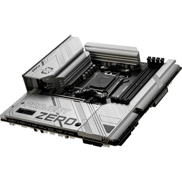 MSI B650M Project Zero Gaming Motherboard (AMD Ryzen 9000/8000/7000 Series Processors, AM5, DDR5, PCIe 4.0, M.2 Slots, SATA 6Gb/s, USB 3.2 Gen 2, HDMI/DP, Wi-Fi 6E, Bluetooth 5.3, 2.5Gbps LAN, mATX) - Image 3