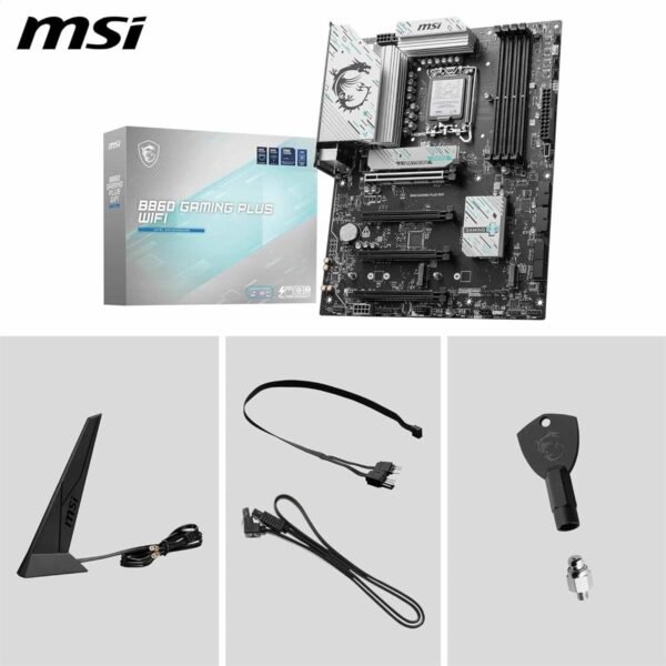 MSI B860 Gaming Plus Wifi Motherboard, ATX - Supports Intel Core Ultra Processors (Series 2), LGA 1851 - DDR5 Memory Boost 8600+ MT/s (OC), PCIe 5.0 x16 x16, M.2 Gen5, Intel Killer 5G LAN, Wi-Fi 7 - Image 5