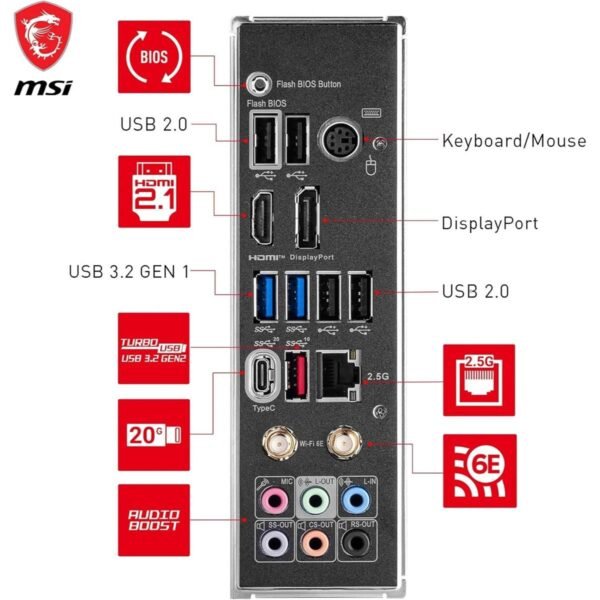 MSI Z790 Gaming Plus Wifi DDR5 Intel 12/13/14th Gen ATX Motherboard - Image 4