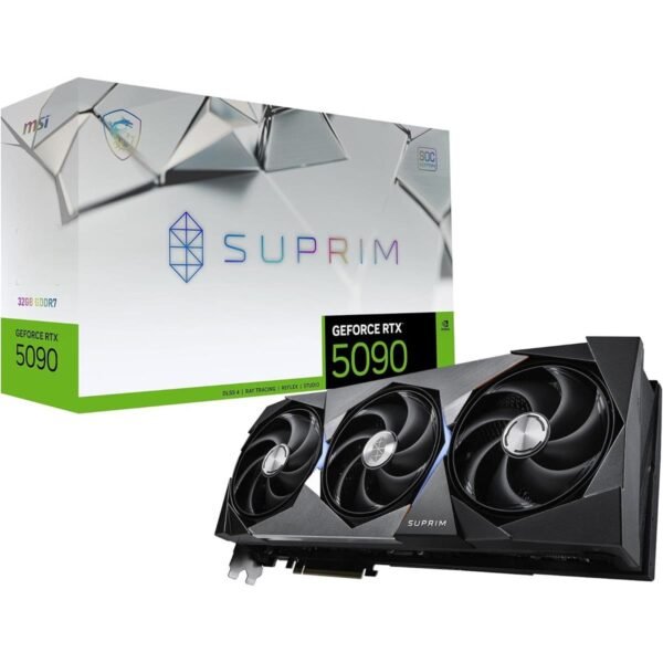 MSI Gaming GeForce RTX 5090 32G Suprim SOC Graphics Card (32GB GDDR7, 512-bit, Extreme Performance: 2580 MHz, DisplayPort x3 2.1a, HDMI 2.1b, NVIDIA Blackwell Architecture)